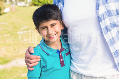 Father and son in the countryside