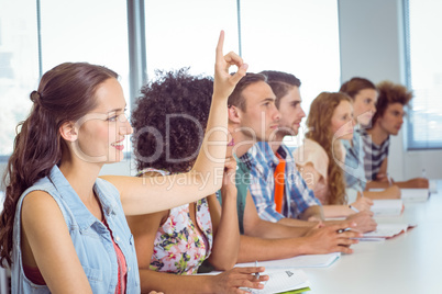 Fashion students being attentive in class