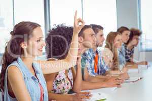 Fashion students being attentive in class