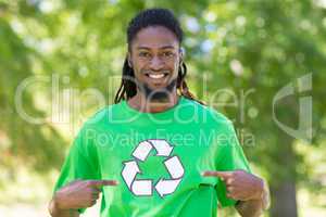 Happy environmental activist in the park