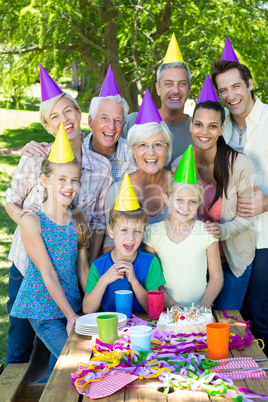 Happy family celebrating a birthday