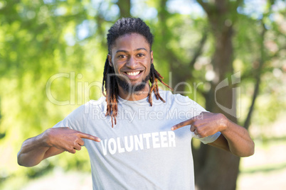 Happy volunteer in the park