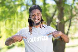 Happy volunteer in the park