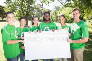 Happy environmental activists in the park