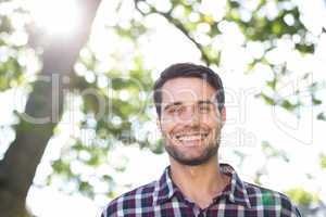 Happy young man in the park