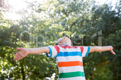 Happy little boy in the park