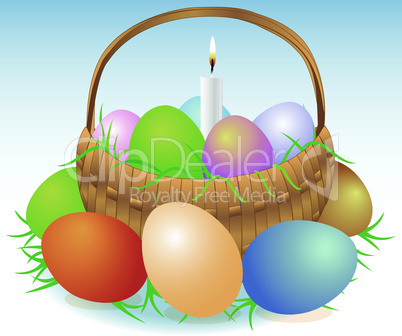 Easter basket with candle