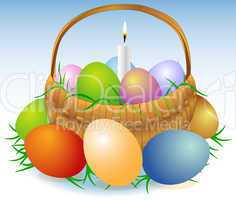 Easter basket with candle