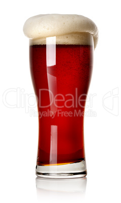 Froth on red beer
