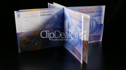 100 Schweizer Franken - Geldscheine drehen