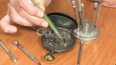 Watchmaker repair pocket watch