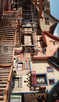 Exterior View of Architectural Wooden House