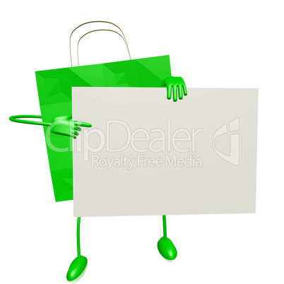 Shopping bag indicates the sign