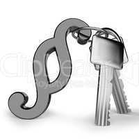 Key with paragraph symbol