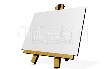 Easel with blank canvas