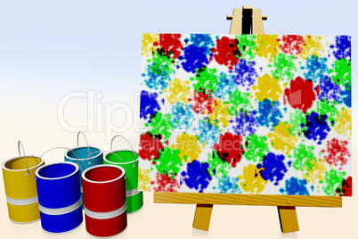 Easel with picture