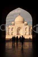 Taj mahal door arch view