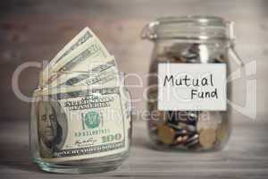 Financial concept with mutual fund label.