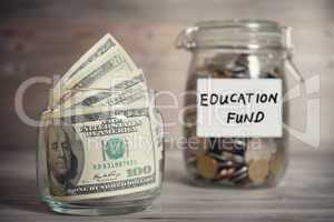 Financial concept with education fund label.