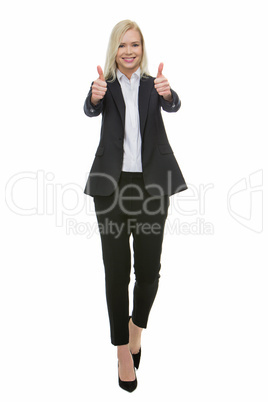 businesswoman thumbs up