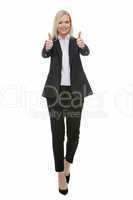 businesswoman thumbs up