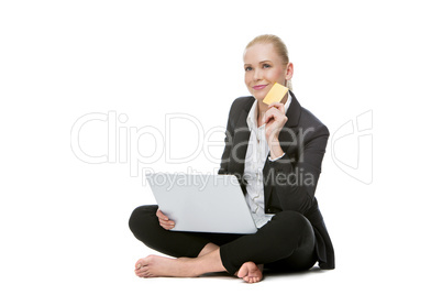 businesswoman with credit card