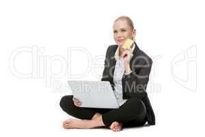 businesswoman with credit card