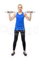 woman exercising with weights