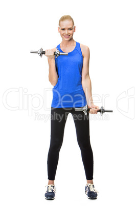 blonde woman exercising