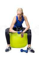 blonde woman exercising