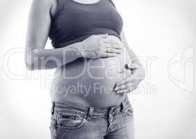 Schwangere Frau schwarz weiss