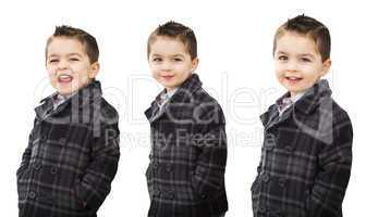 Cute Mixed Race Boy Portrait Variety on White