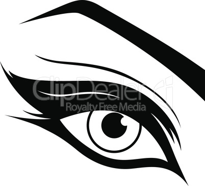 Black eye silhouette close-up