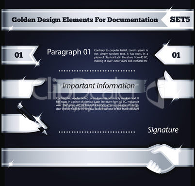Silver Design Elements For Documentation Set5