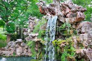 small waterfall in beautiful park