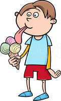 boy with ice cream cartoon