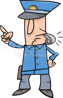 policeman with whistle cartoon