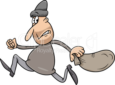 running thief cartoon illustration