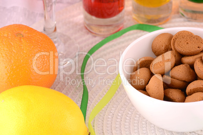 sweet cake on white plate and fruits