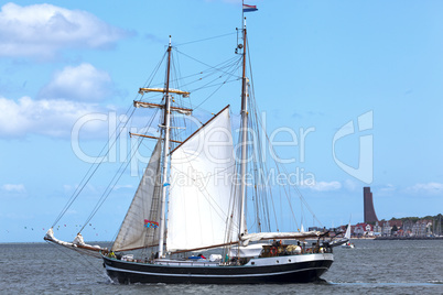 Segelschiff auf der Ostsee in Kiel, Deutschland