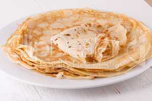 Delicious Pancakes on Plate Served