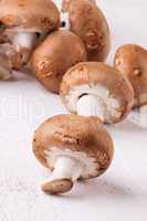 Fresh brown portobello or agaricus mushrooms