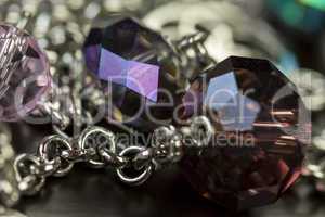 Attractive shiny purple beads on jewellery