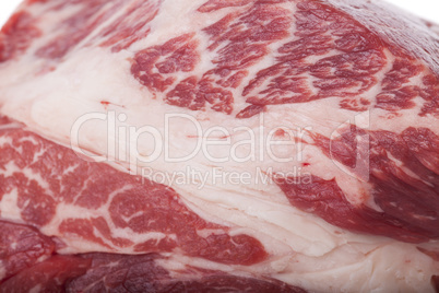 Fresh Slice of Beef Meat on White Background