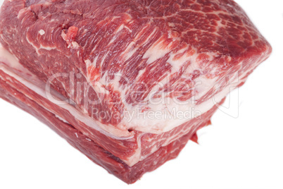 Fresh Slice of Beef Meat on White Background