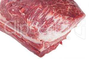 Fresh Slice of Beef Meat on White Background
