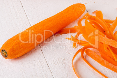 Fresh peeled carrots