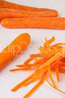 Fresh peeled carrots