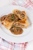 Savory mince pancakes or tortillas