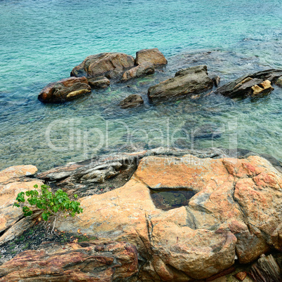 Beautiful stones in the ocean